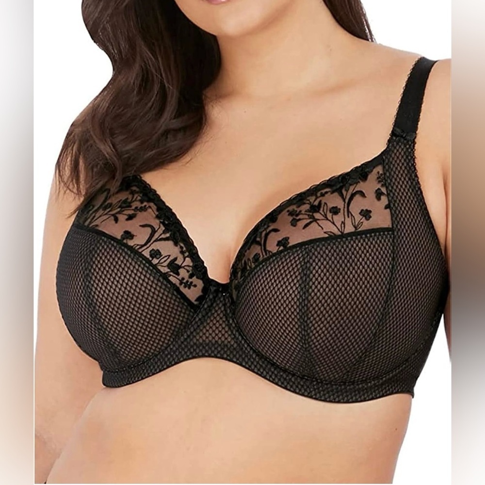 Elomi Women's Charley Plunge Bra: Elegant Floral Embroidery 42K